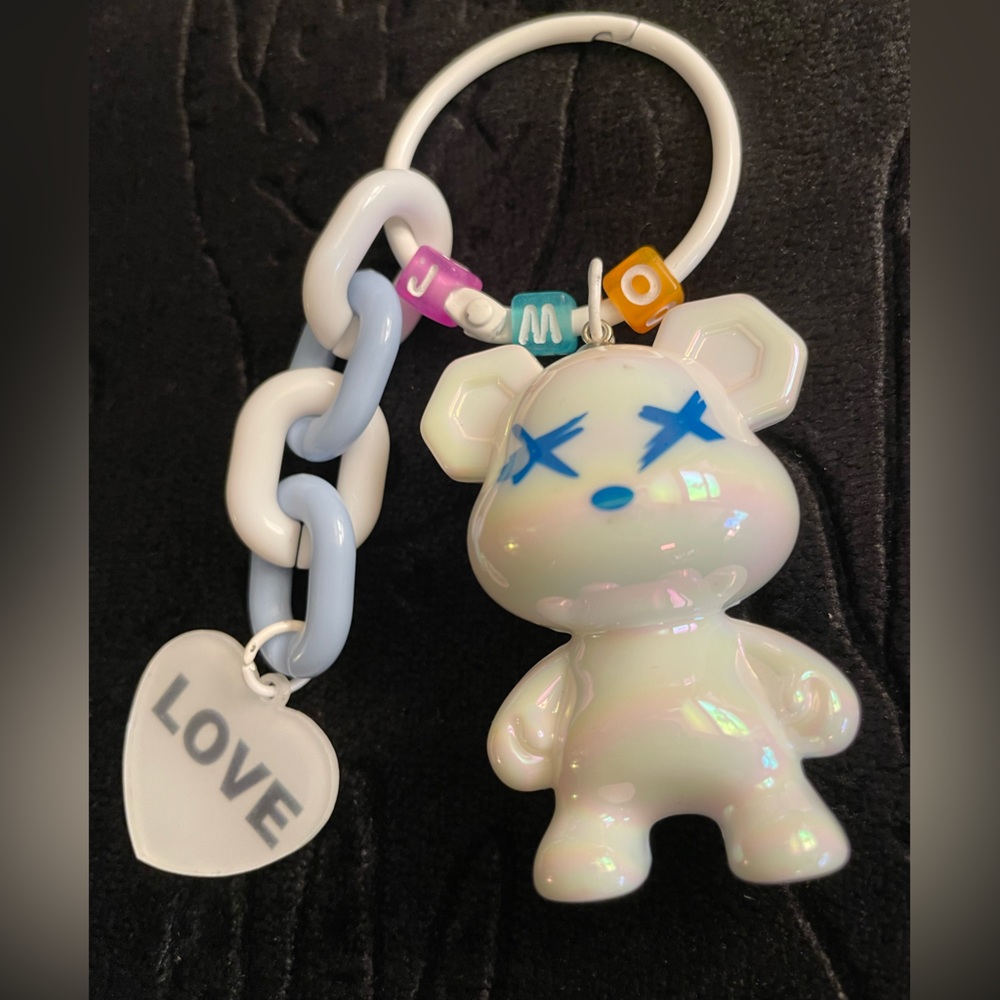 Pearlized White LOVE Bear Bag Charm / Keychain (Brand New!) 🧸💘 - Picture 3 of 6